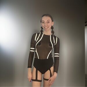 Small Reflective Sheer Bodysuit